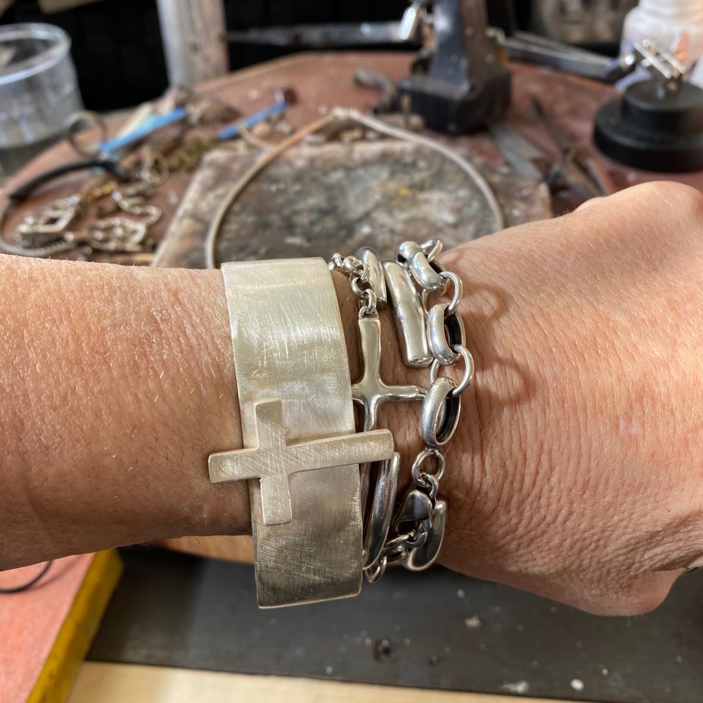 One of my signature sterling cross cuff bracelet - Picture 5 of 8